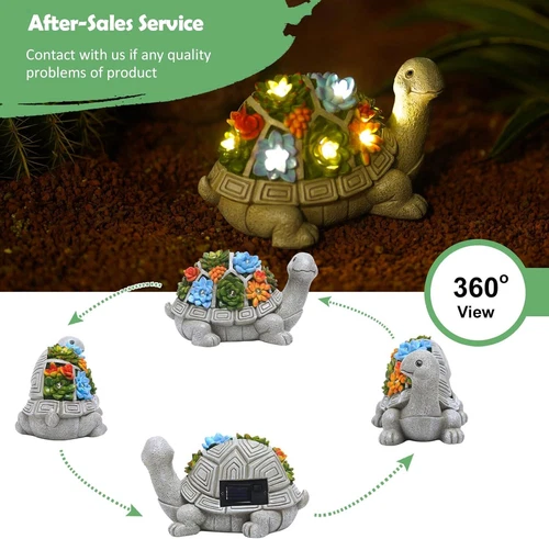 Solar Light Garden Outdoor Statues Turtle Light 7 LED Lights Lawn Garden Decor - Picture 4 of 12