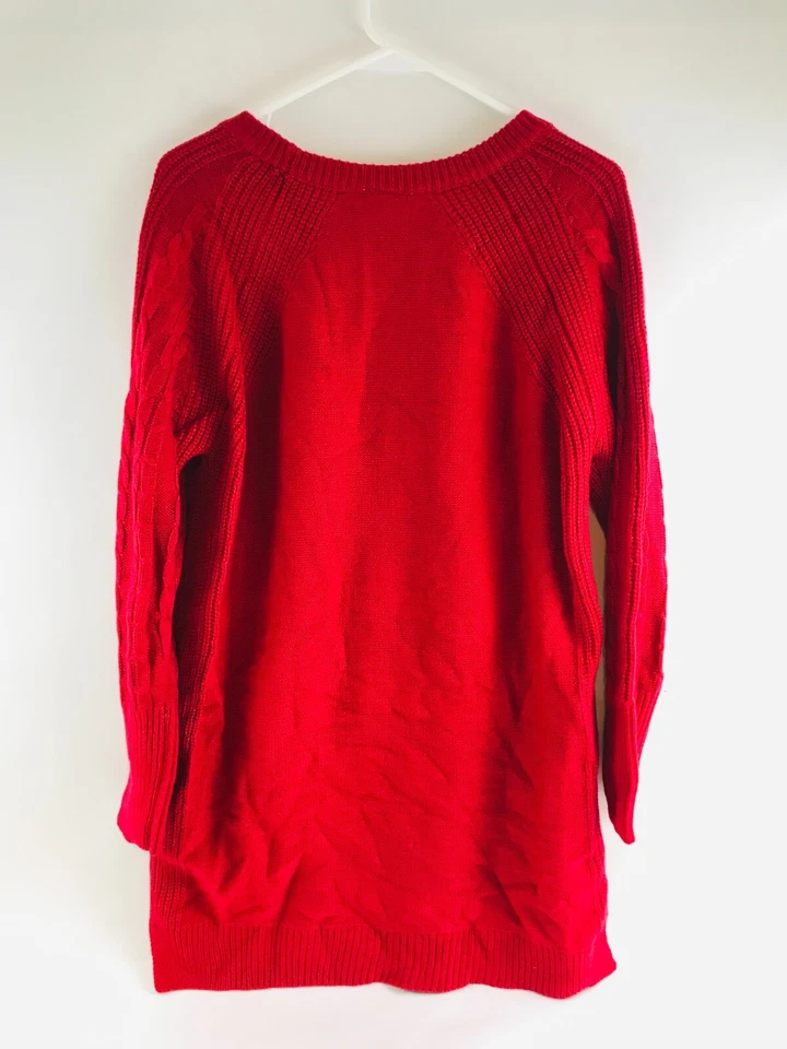 Suéter para mujer LuLaRoe talla mediana rojo liso manga larga cuello redondo tejido Foto 2 de 4