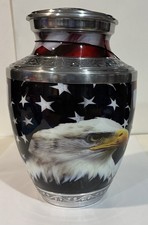 American Flag Eagle Urn For Human Ashes Adult Large Veteran Patriotic Memorial