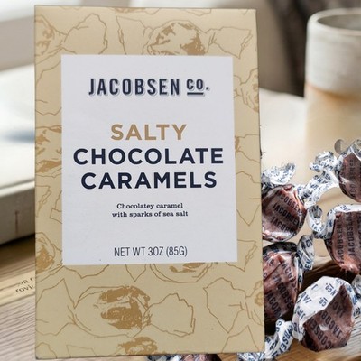 Jacobsen Salt Co. Salty Chocolate Caramels, 3 oz Box