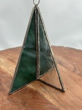 Stained Slag Glass  Textured Tree Suncatcher Handmade Ornament