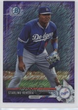 2017 Bowman Chrome Prospects Purple Shimmer Refractor Starling Heredia 2a9