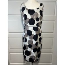 Ann Taylor Polka Dot Sleeveless Sheath Dress Size 10