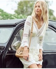 Chasing Unicorns Embroidered Lace Embellished Dress Sz L