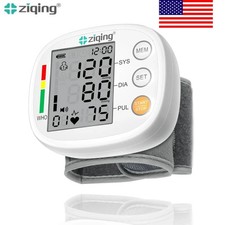 LCD Wrist Blood Pressure Digital Voice Broadcast Adjustable Cuff Heart Rate NEW