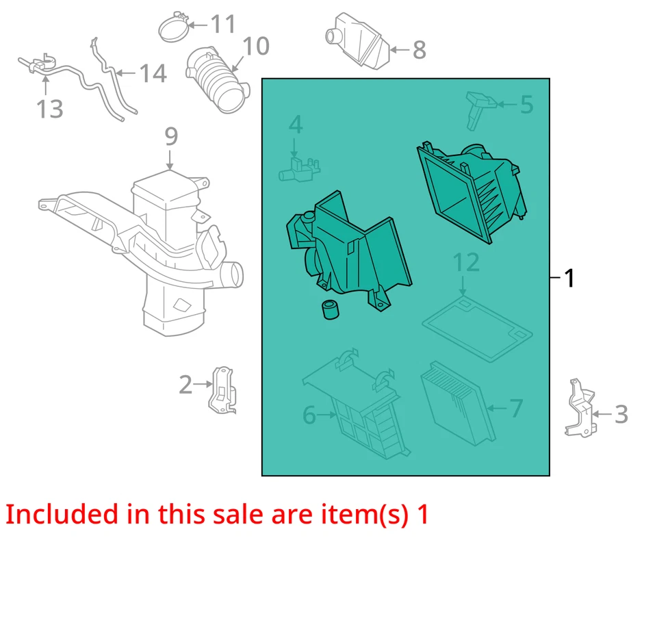 Tubo de manguera conducto de admisión filtro de aire Toyota Sienna 2015-2016 B5WID Foto 3 de 4