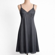 Vintage Lace Babydoll Slip Dress Black Satin Fairy Whimsigoth Lingerie Romantic