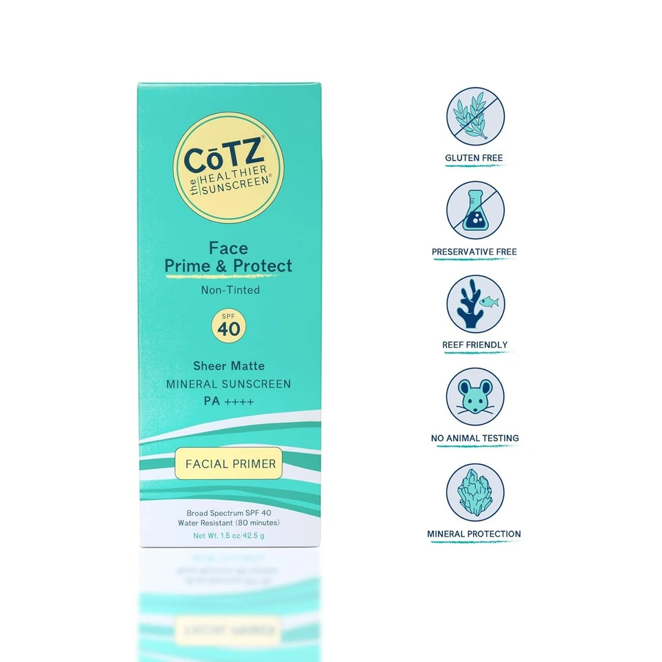 COTZ Face Prime & Protect Non-Tinted Mineral Sunscreen and Facial Primer...  - Image 2 of 4