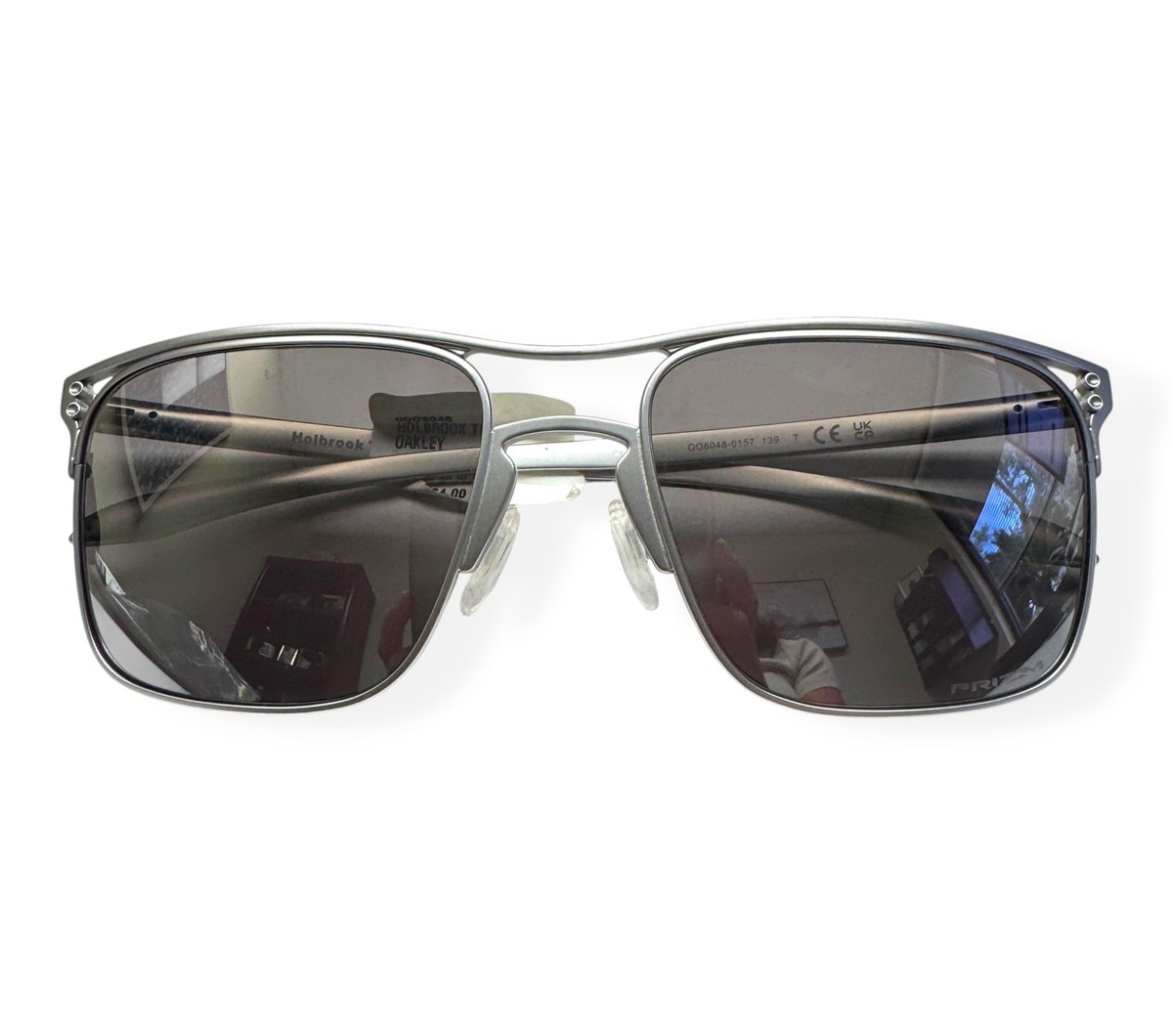 Oakley Holbrook Ti Sunglasses Satin Chrome Titanium Black Prizm