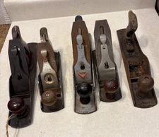 LOT OF 5 WOOD PLANES MADE IN USA PARTS OR REPAIR