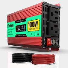 1000 Watt Inverter 12V DC to 120V AC Car Power Inverter  with 2 AC Outlets, ...