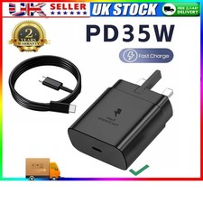 2025 35W Super Fast Charger Adapter Plug & Cable For Samsung Galaxy S24 S25+ UK