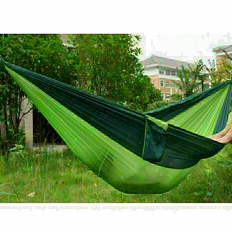 Portable Double Person Travel Camping Parachute Hammock Sleepingbed Nylon Fabric