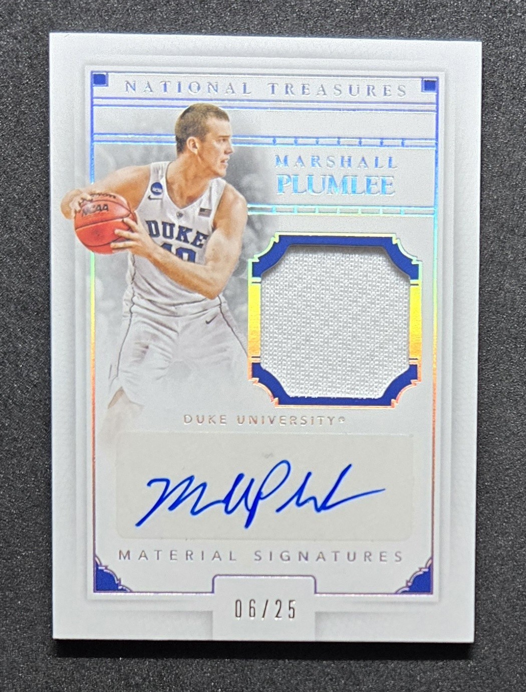 Marshall Plumlee 2016 Panini National Treasures Rookie Patch Auto /25 #141 DUKE