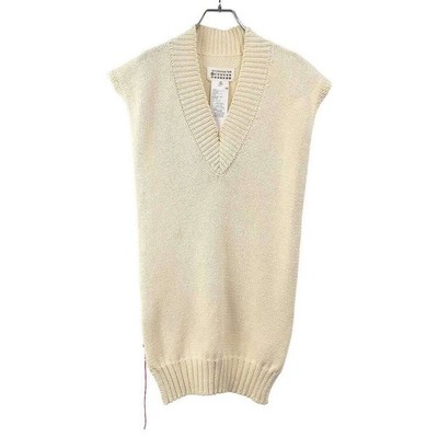 Maison Margiela 10 21SS V-neck Overknit Vest S50TH0045 Cream