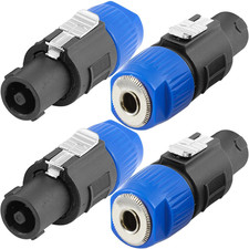 Speakon to 1/4  Adapter NL4FC   4 Pole Male Speakon to 1/4 TS Female 4 Pack 