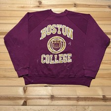 Vintage 80s 90s Boston College Crewneck Pullover Raglan Sweatshirt - Size Large
