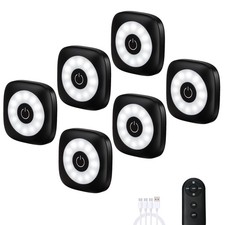 Rechargeable Mini Puck Lights with Remote Control, Ultra-thin Tap Light with ...