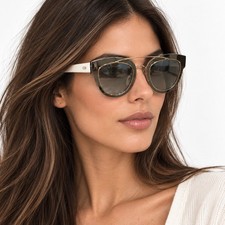 Christian Dior VTG Rare Reflective HD Sunglasses Polished Silver on White