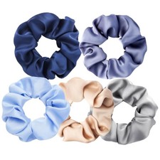 5Pcs Mulberry Silk Hair Ties,Silk Hair Scrunchies for Frizz  Breakage Preven...