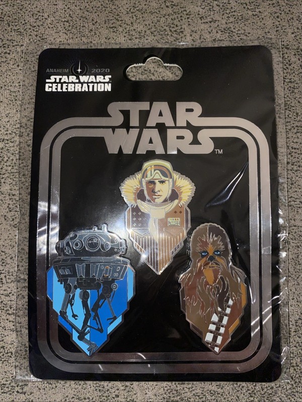Star Wars Celebration Anaheim 2020 Pin Set - Han Solo, Chewbacca, Probe Droid