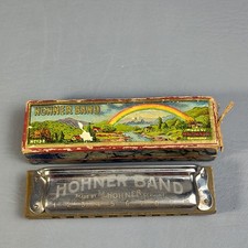 VTG Hohner Band Harmonica No. 132 Key of C Original Scenic Box Germany Rainbow