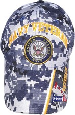 United States Navy Veteran V Blue CAMO Baseball Style Embroidered HAT us USA ...