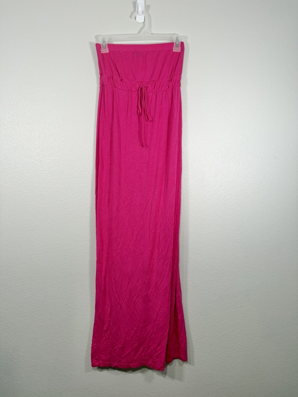 Y2K Wet Seal Dress Tube Top Strapless String Maxi Fuchsia Hot Pink Women Small