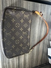 Louis Vuitton Pochette Accessoires Monogram Shoulder Bag Mini Brown Canvas