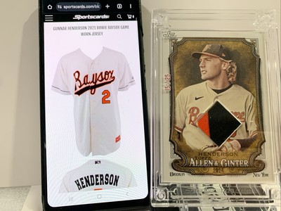 Gunnar Henderson - 2025 Jersey Fusion Game Used 3 color Patch from 2021 - 15/25