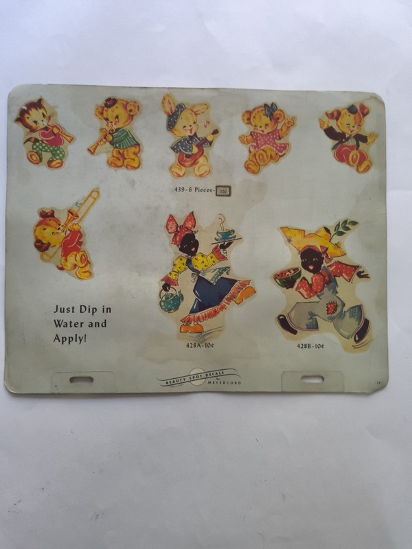 Vintage 1930s or 1940s Large ONE Sided Page SALESMAN SAMPLE of Meyercord Decals