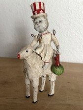 Designer DEBBEE THIBAULT Limited Edition Figurine OOAK Cat Riding Sheep