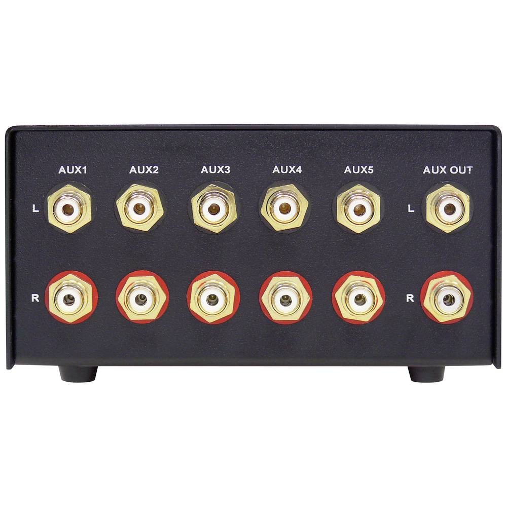 Dynavox AUX-S Commutateur RCA audio avec boîtier métallique argenté