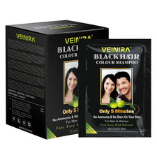 Veinira Black - Brown - Dark Brown Hair Colour Shampoo Sachets Free Delivery