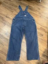 Round House Bib Overalls Men's 2xl Blue Workwear Ranch Casual Excellent Condtn