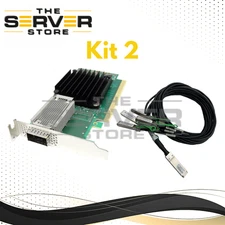 Dell Mellanox CX455A 100GbE QSFP28 QSFP+ NIC W/ Cable 3m 4xSFP+ Splitter JJN39