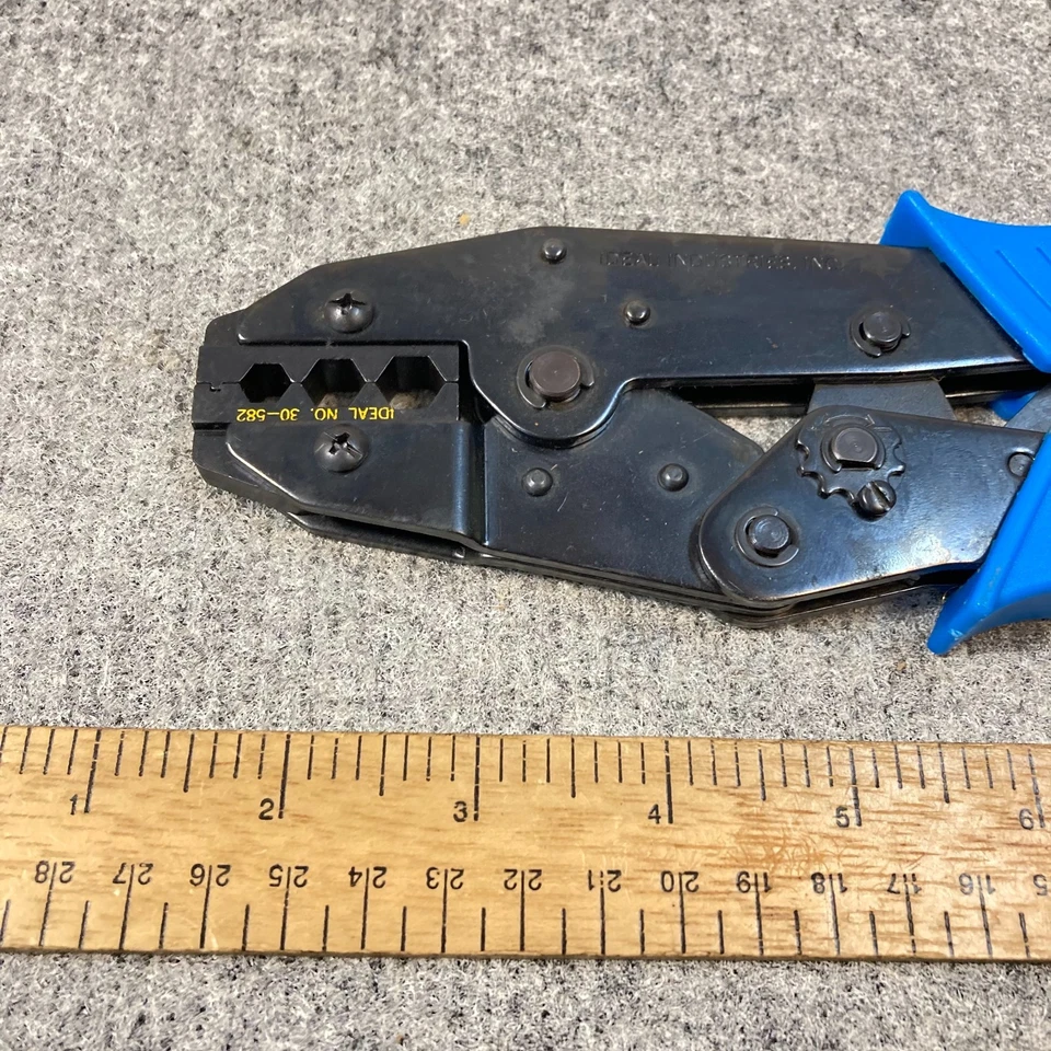 Herramienta de prensado de trinquete ideal Crimpmaster mango azul #30-582 Foto 3 de 4