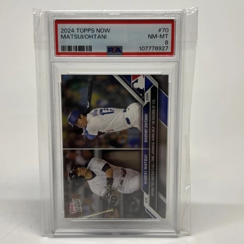 2024 Topps Now #70 Hideki Matsui Yankees Shohei Ohtani Los Angeles Dodgers PSA 8