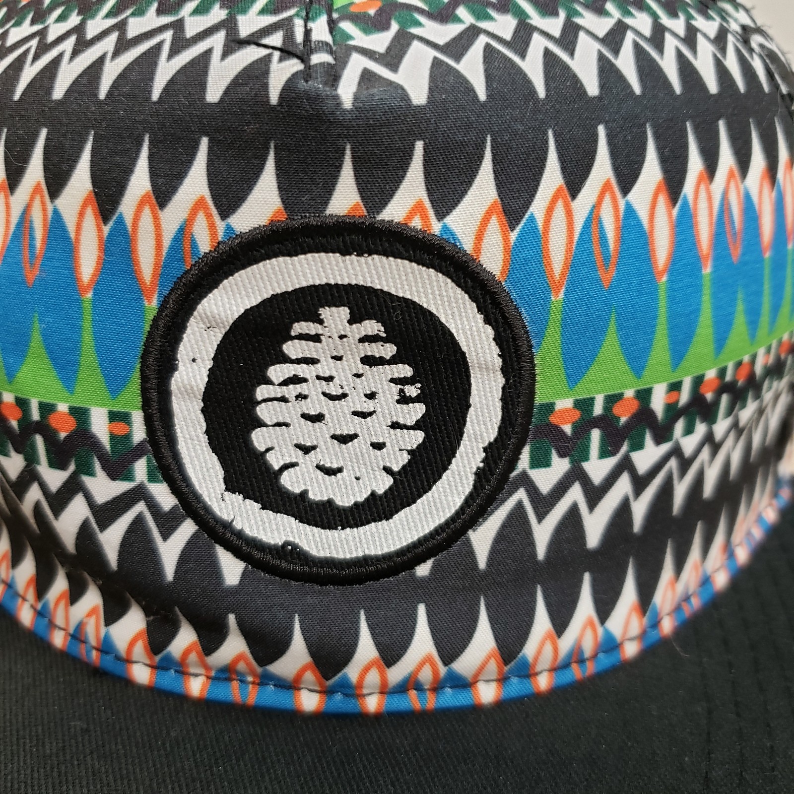 Pine Cove Hat Cap Snap Back Black Multicolor Patt… - image 2