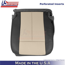 2007-2010 For Ford Expedition Leather Prf Front Driver Bottom Seat Cover Blktan