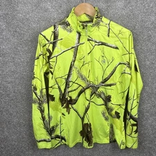 Legendary Whitetails Yellow Realtree Camo Long Sleeve 1/4 Zip Pullover Size XL