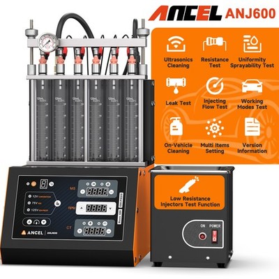 ANCEL ANJ600 Ultrasonic Cleaner Tester Fuel Injector Reverse Flushing