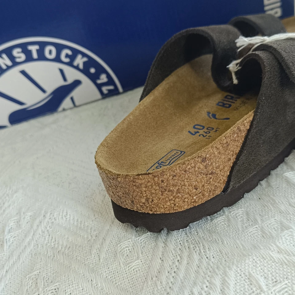 Birkenstock Arizona Mocha Suede Soft Footbed Sandals Men/Women Comfort Classic - Image 4 of 4