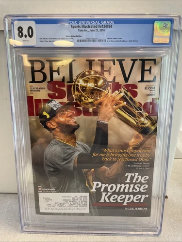 SPORTS ILLUSTRATED LEBRON JAMES CGC 8.0 JUNE 27, 2016 CLEVELAND CHAMPS COVER 