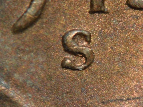HIGH GRADE MINT ERROR 1945-S LINCOLN WHEAT CENT RPM#27  AU/RB
