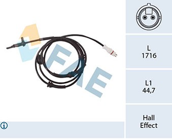 Fae Abs Sensor Raddrehzahl Hinten Rechts Passend FüR Fiat Punto Van 188AX 188-image