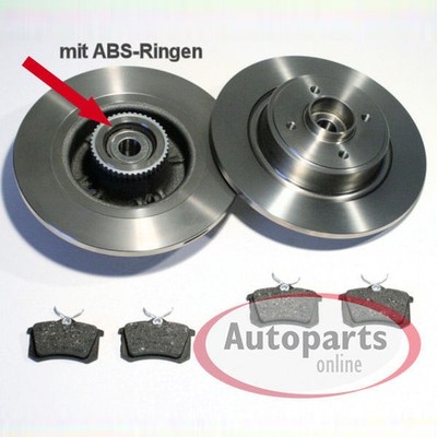 Bremsen Set Ø 274 mm + ABS Ringe + Radlager hinten für Renault Scenic I