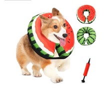 Protective Inflatable Dog Recovery Cone Collar Watermelon Size XL New
