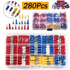 280PCS Assorted Crimp Spade Terminal Insulated Electrical Wire Connector Kit UAS