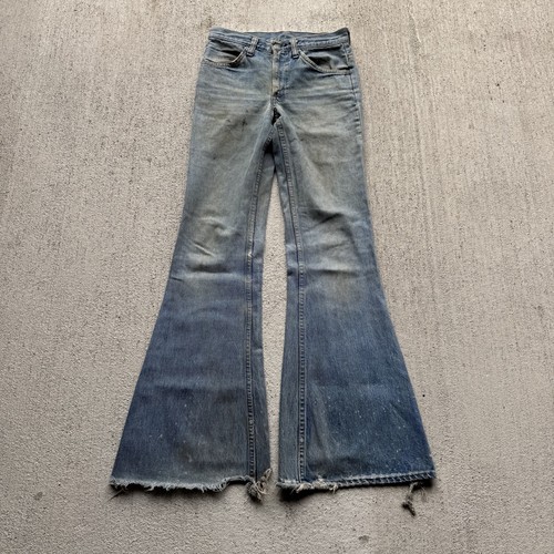 1970s Distressed Faded Levi's 584 Flare Bell Bottom Jeans 27x31